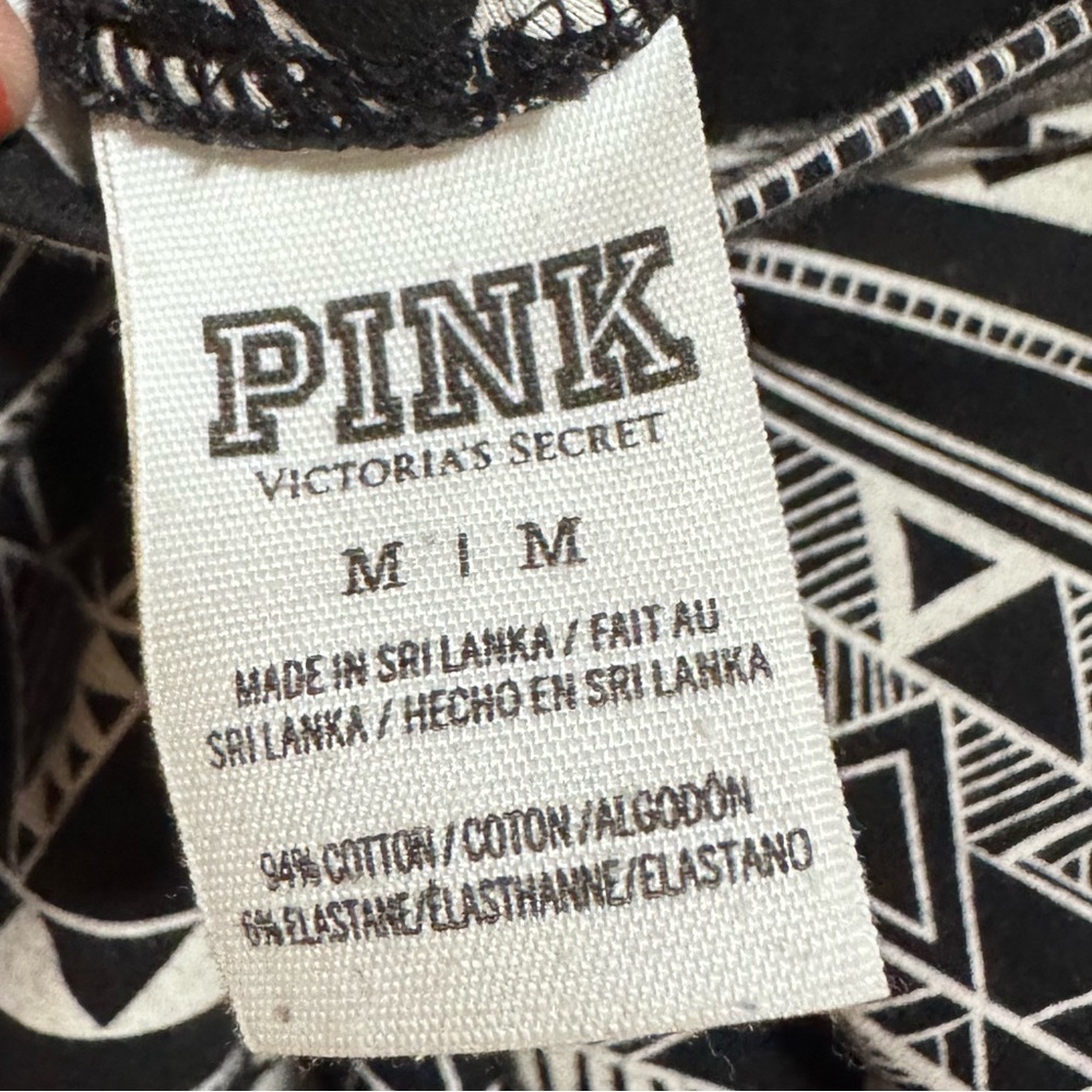 PINK - Boho Tribal Print Skater Skirt – Black & White Geometric Pattern - M - Picture 3 of 3